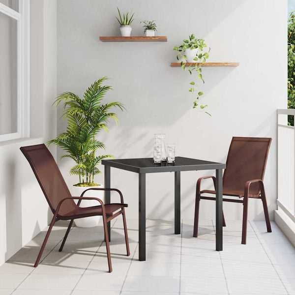 vidaXL Outdoor Dining Set 3 pcs Brown and Black