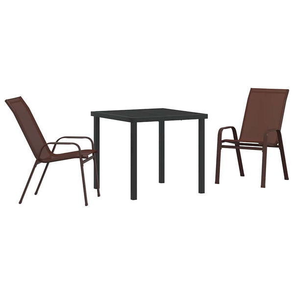 vidaXL Outdoor Dining Set 3 pcs Brown and Black