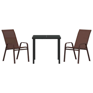 vidaXL Outdoor Dining Set 3 pcs Brown and Black