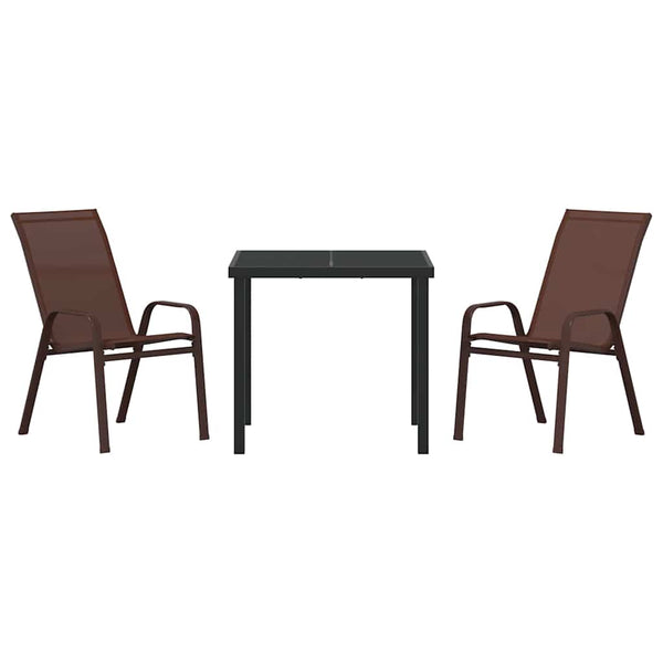 vidaXL Outdoor Dining Set 3 pcs Brown and Black