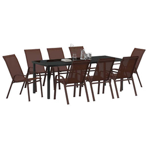 vidaXL Garden Dining Set 9 pcs Brown and Black