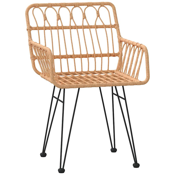 vidaXL Outdoor Dining Set 7 pcs Brown Powder-Coated Steel