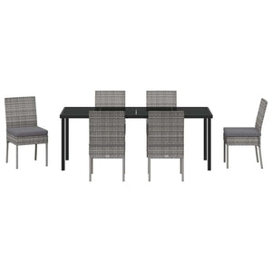vidaXL Garden Dining Set 7 pcs Grey Powder-Coated Steel