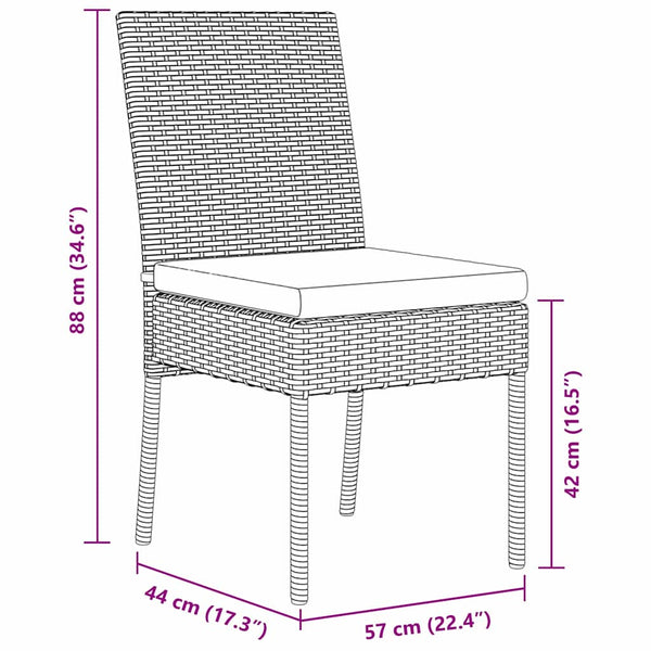 vidaXL Garden Dining Set 7 pcs Grey Powder-Coated Steel