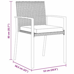 vidaXL Garden Dining Set 6 pcs Grey Powder-Coated Steel