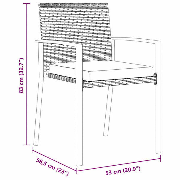 vidaXL Garden Dining Set 6 pcs Grey Powder-Coated Steel