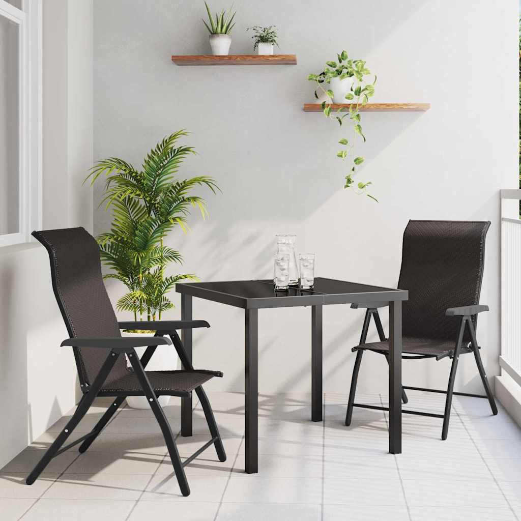 vidaXL Garden Dining Set 3 pcs Black Coffee