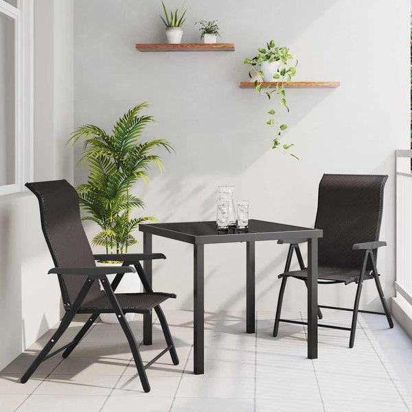 vidaXL Garden Dining Set 3 pcs Black Coffee