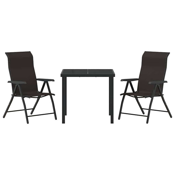 vidaXL Garden Dining Set 3 pcs Black Coffee