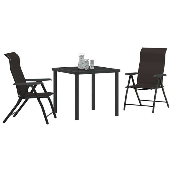 vidaXL Garden Dining Set 3 pcs Black Coffee