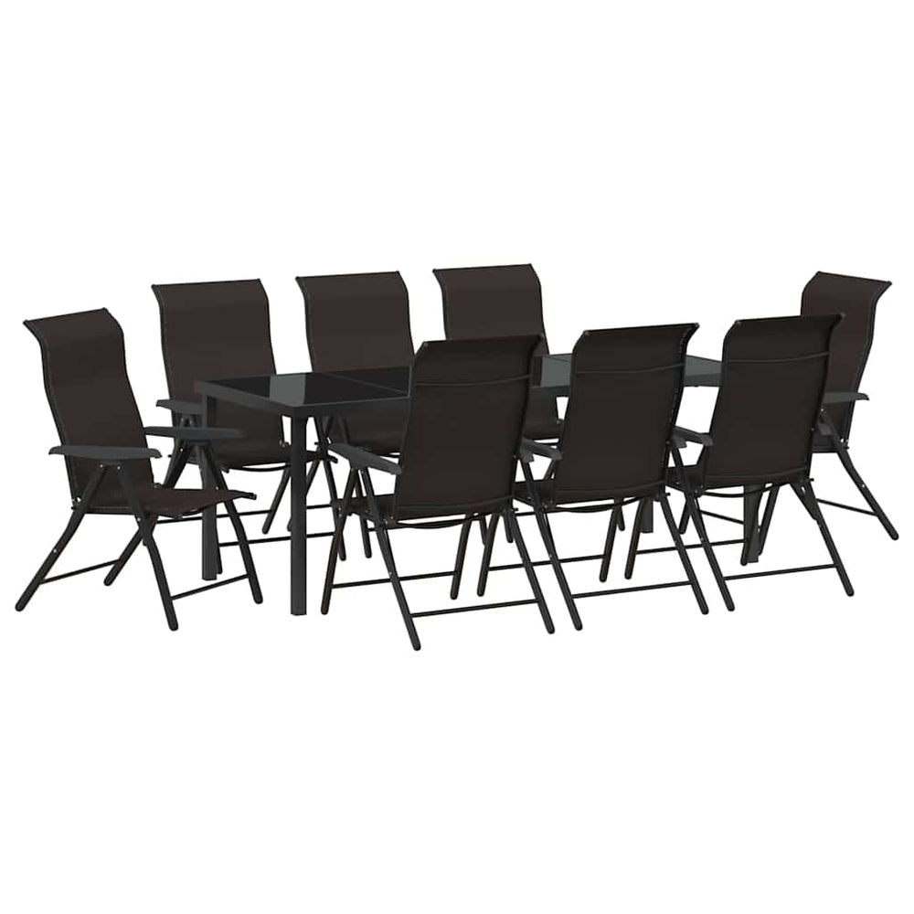 vidaXL Garden Dining Set 9 pcs Black Coffee