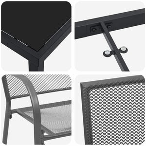 vidaXL Garden Dining Set 3 pcs Anthracite Powder-Coated Steel