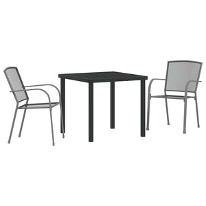 vidaXL Garden Dining Set 3 pcs Anthracite Powder-Coated Steel