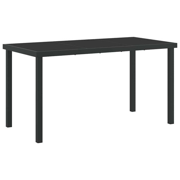 vidaXL Garden Dining Set 5 pcs Black Powder-Coated Steel