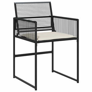 vidaXL Garden Dining Set 5 pcs Black Powder-Coated Steel