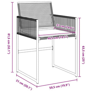 vidaXL Garden Dining Set 5 pcs Black Powder-Coated Steel