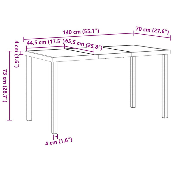 vidaXL Garden Dining Set 5 pcs Black Powder-Coated Steel
