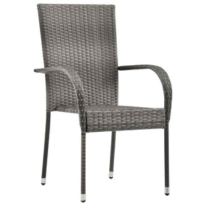 vidaXL Garden Dining Set 5 pcs Grey Powder-Coated Steel