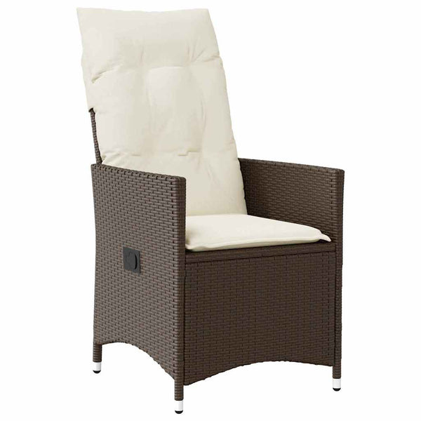 vidaXL Garden Dining Set with Cushions 7 pcs Brown Poly Rattan