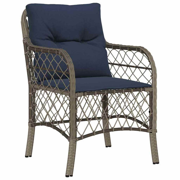 vidaXL Garden Dining Set with Cushions 9 pcs Grey and Black Rattan
