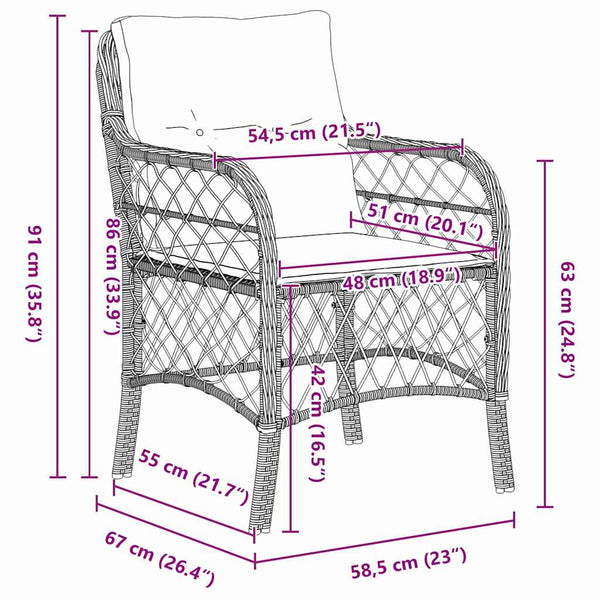 vidaXL Garden Dining Set with Cushions 9 pcs Grey and Black Rattan