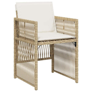 vidaXL Garden Dining Set 9 pcs Beige Powder-Coated Steel