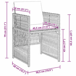 vidaXL Garden Dining Set 9 pcs Beige Powder-Coated Steel