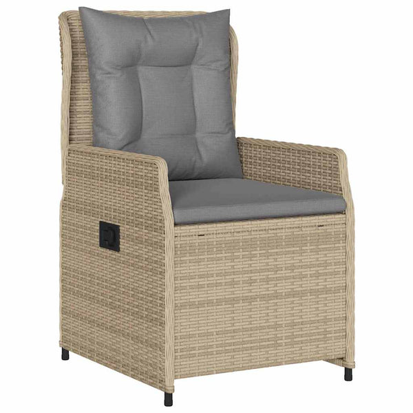 vidaXL Garden Dining Set 9 pcs Beige and Light Grey Poly Rattan