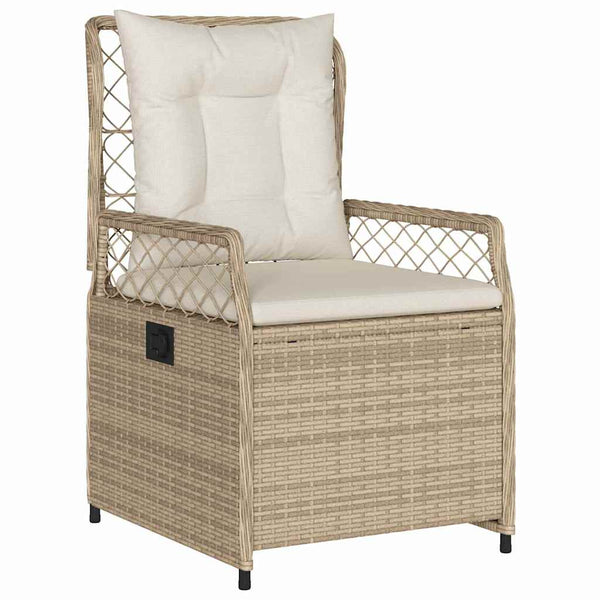 vidaXL Outdoor Dining Set 7 pcs Beige and Cream White Poly Rattan