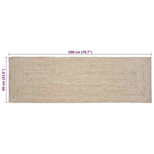 Jute Teppich Läufer Natur Weiß 60x200 cm