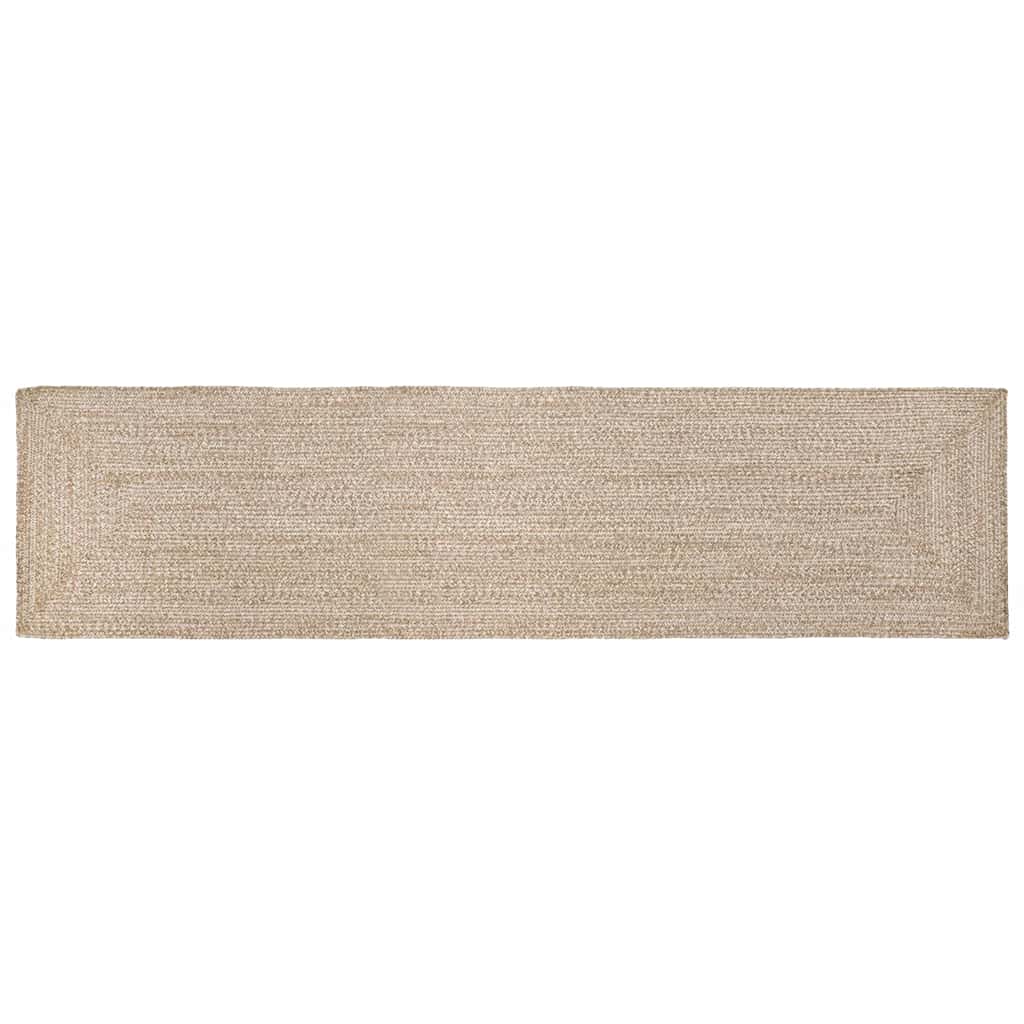 Jute Teppich Natur Weiß 80x400 cm