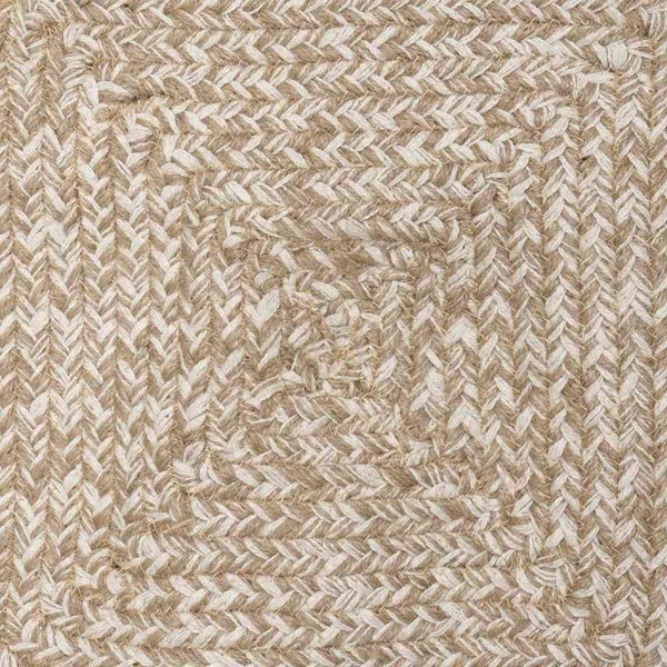 Jute Teppich Natur Weiß 120x120 cm