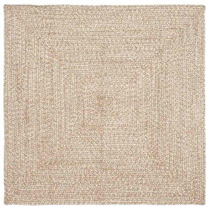 Jute Teppich Natur Weiß 120x120 cm