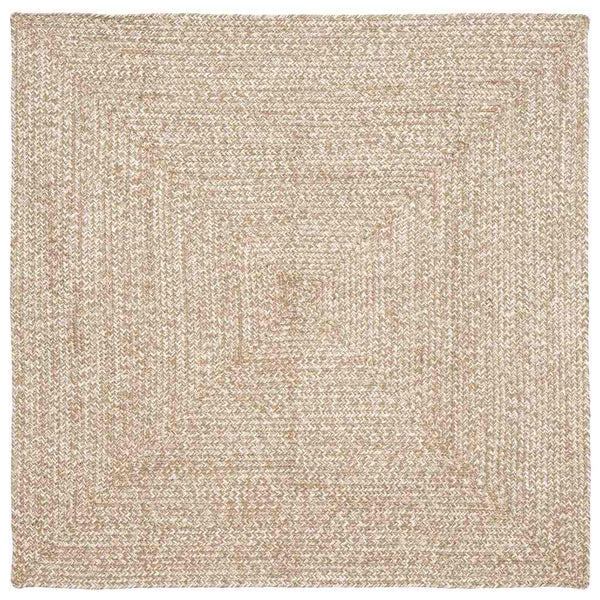 Jute Teppich Natur Weiß 120x120 cm