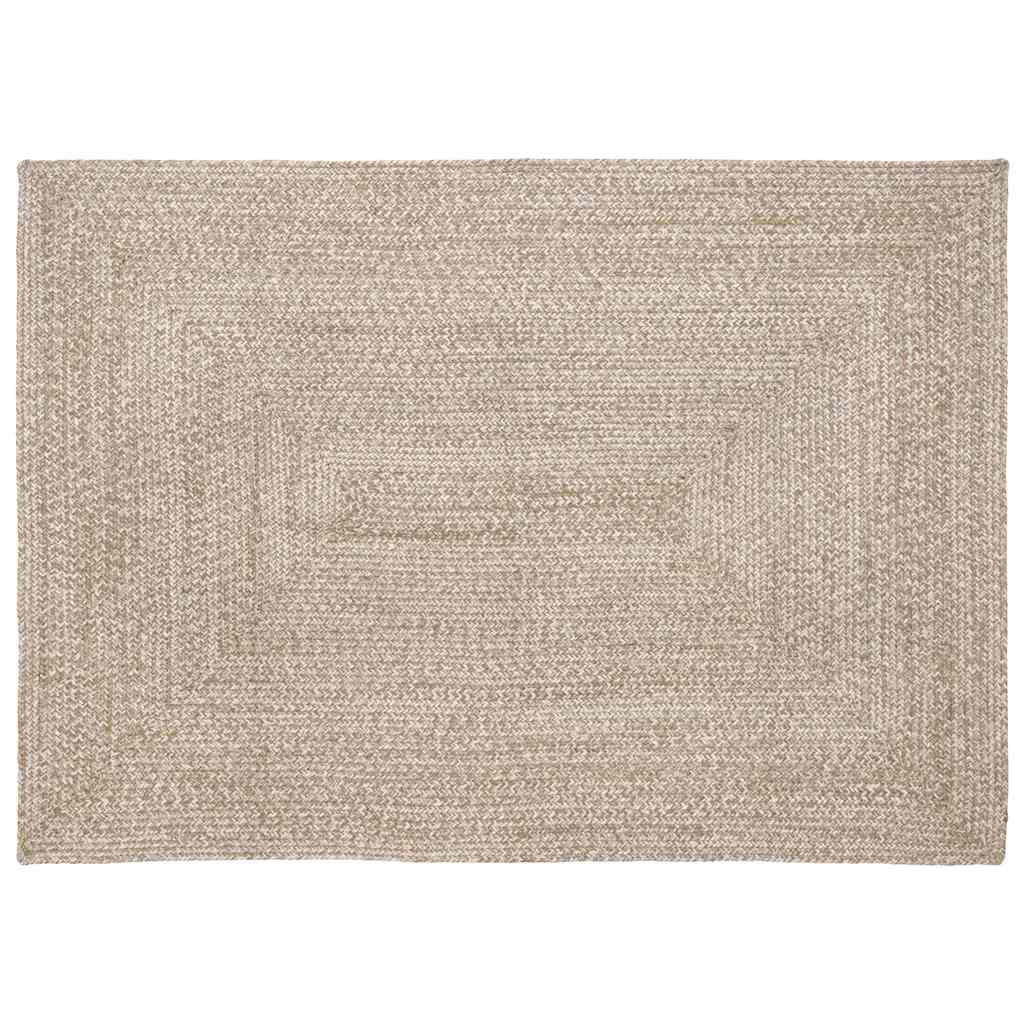 Jute Teppich Natur Weiß 140x200 cm