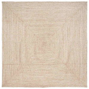 Jute Teppich Natur Weiß 200x200 cm