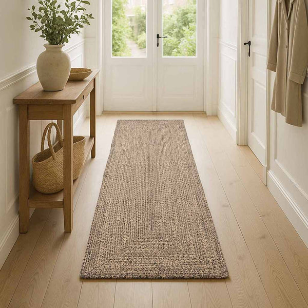 Jute Teppich Natur/Schwarz 60x200 cm