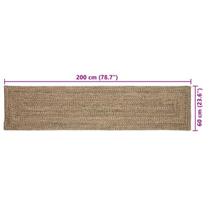Jute Teppich Natur/Schwarz 60x200 cm