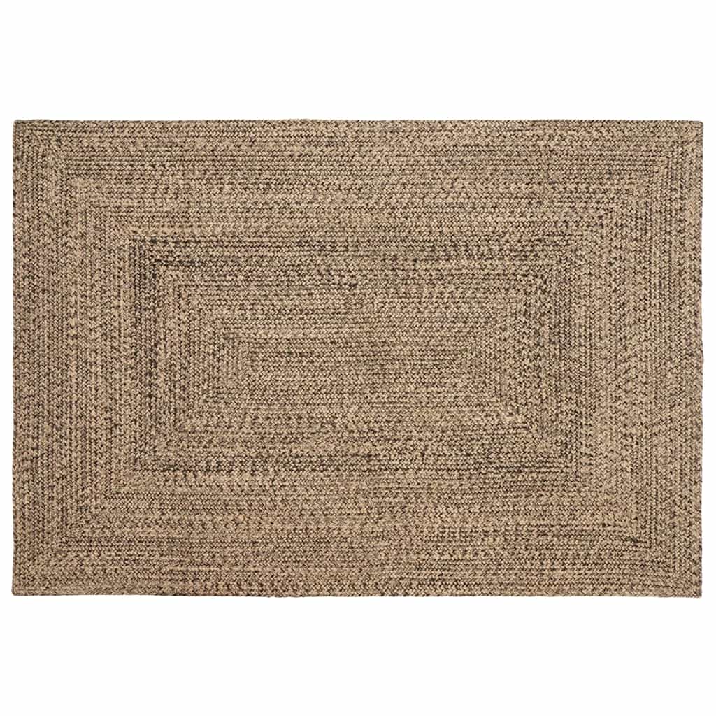 Jute Teppich Natur Schwarz 140x200 cm