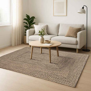 Jute Teppich Natur Schwarz 160x230 cm