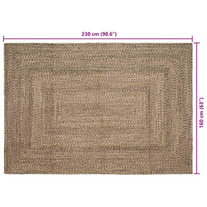Jute Teppich Natur Schwarz 160x230 cm