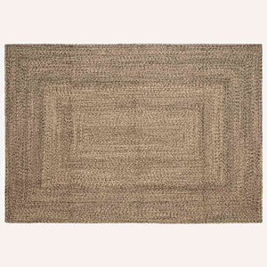 Jute Teppich Natur Schwarz 200x290 cm