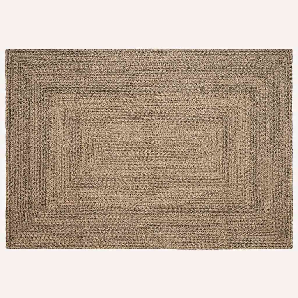Jute Teppich Natur Schwarz 200x290 cm