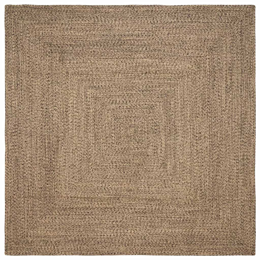 Jute Teppich Natur Schwarz 240x240 cm