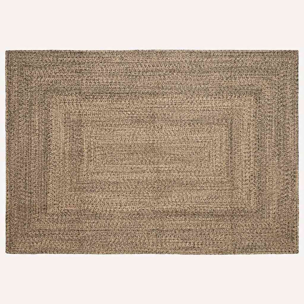 Jute Teppich Natur Schwarz 240x340 cm