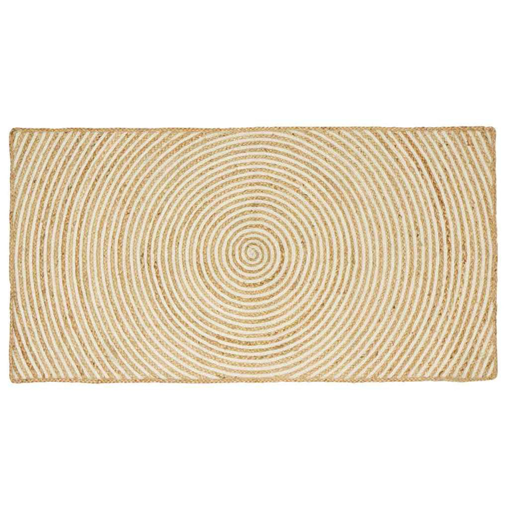 Natur Jute Teppich Weiß 80x150 cm
