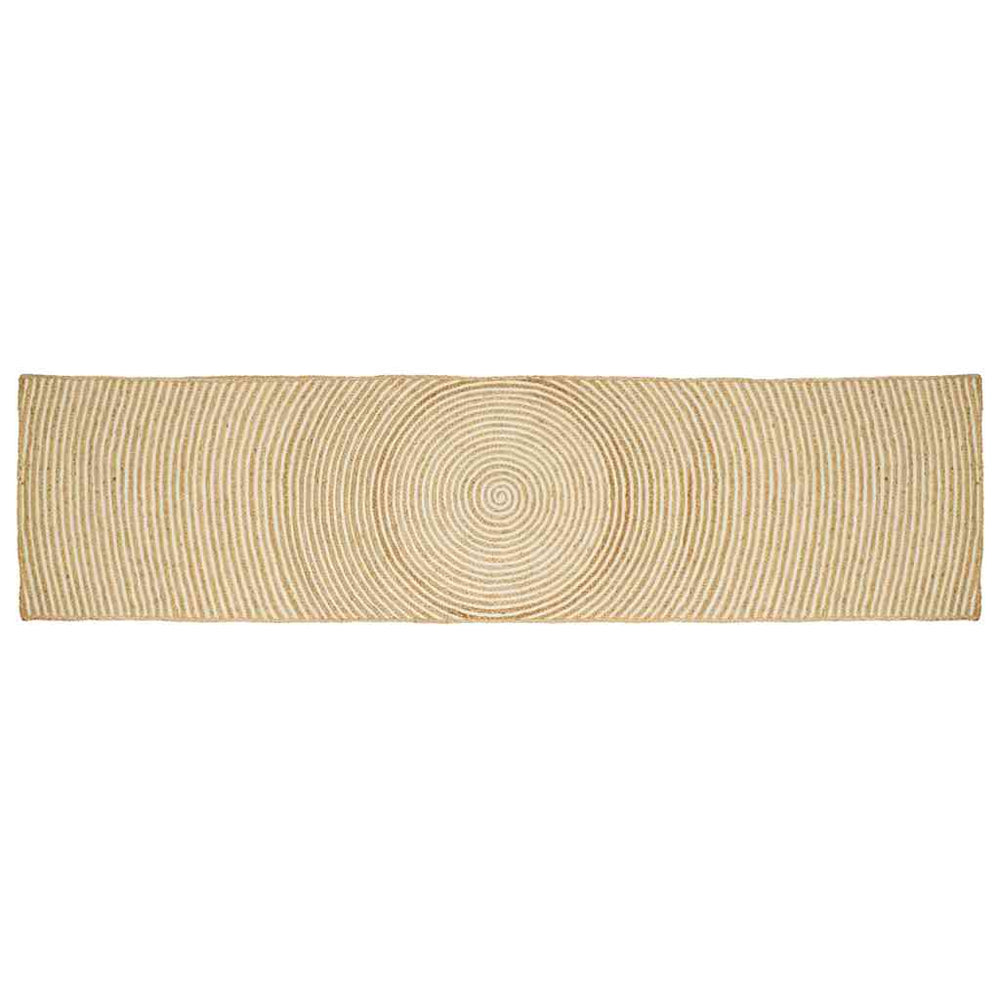 Jute Teppich Natur Weiß 80x400 cm
