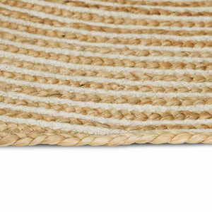 Runder Jute Teppich Natur/Weiß 120cm