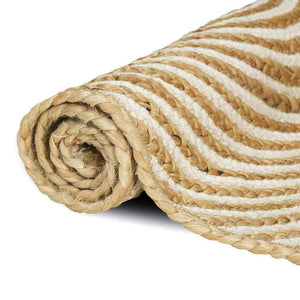 Runder Jute Teppich Natur/Weiß 120cm
