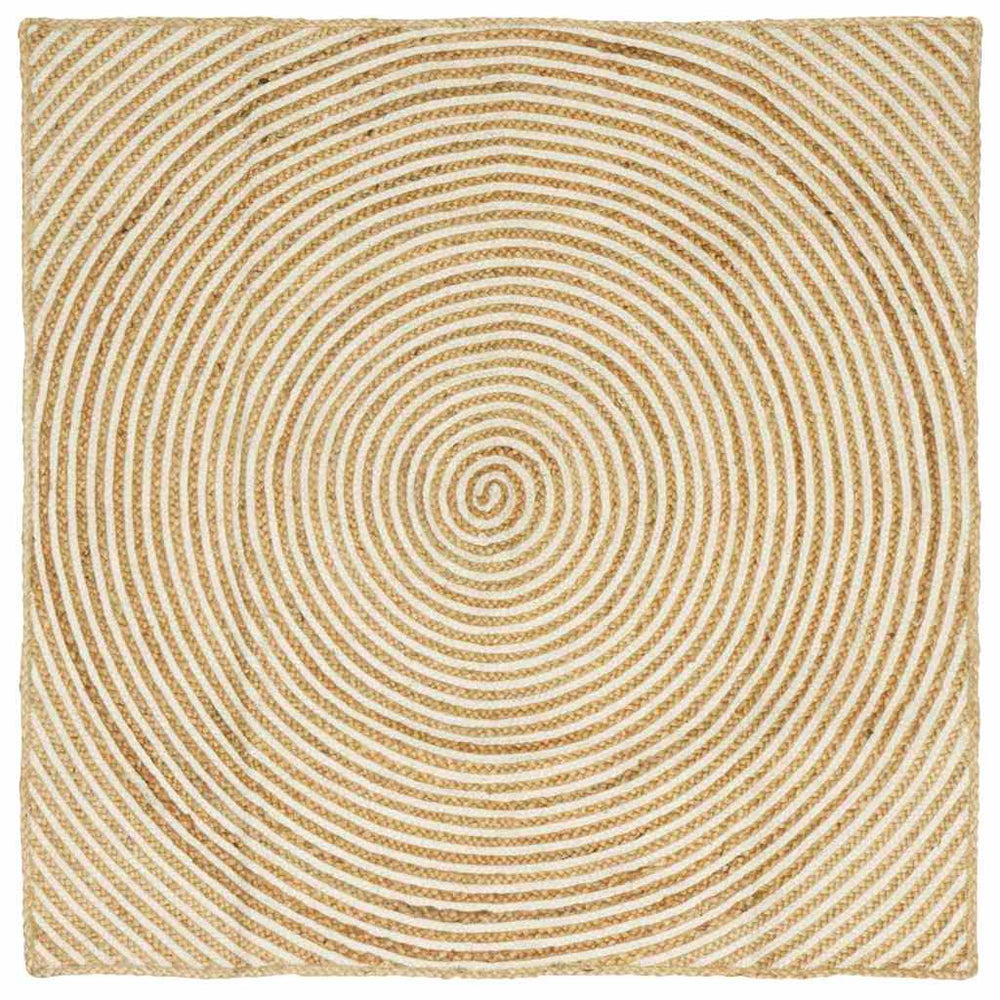 Runder Jute Teppich Natur/Weiß 120cm
